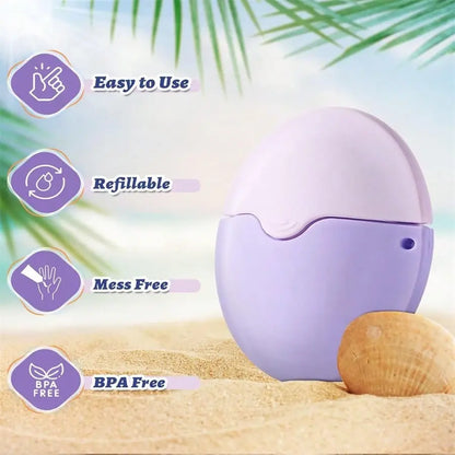 Aplicador portátil de protector solar - Aplicador de esponja rellenable para protector solar,